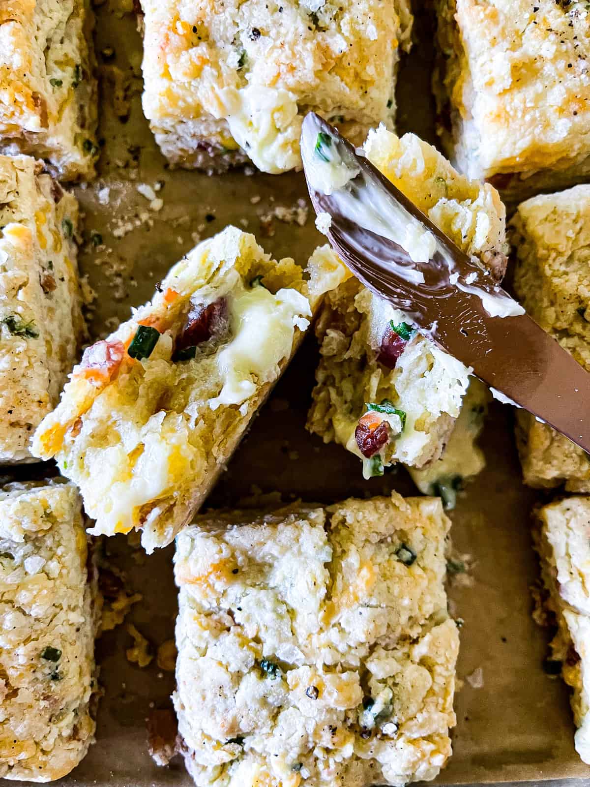 sour cream biscuits with chive butter