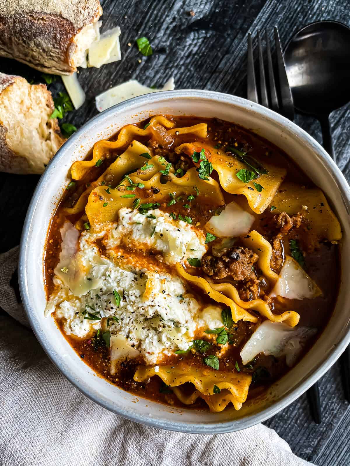 bowl of lasagna soup