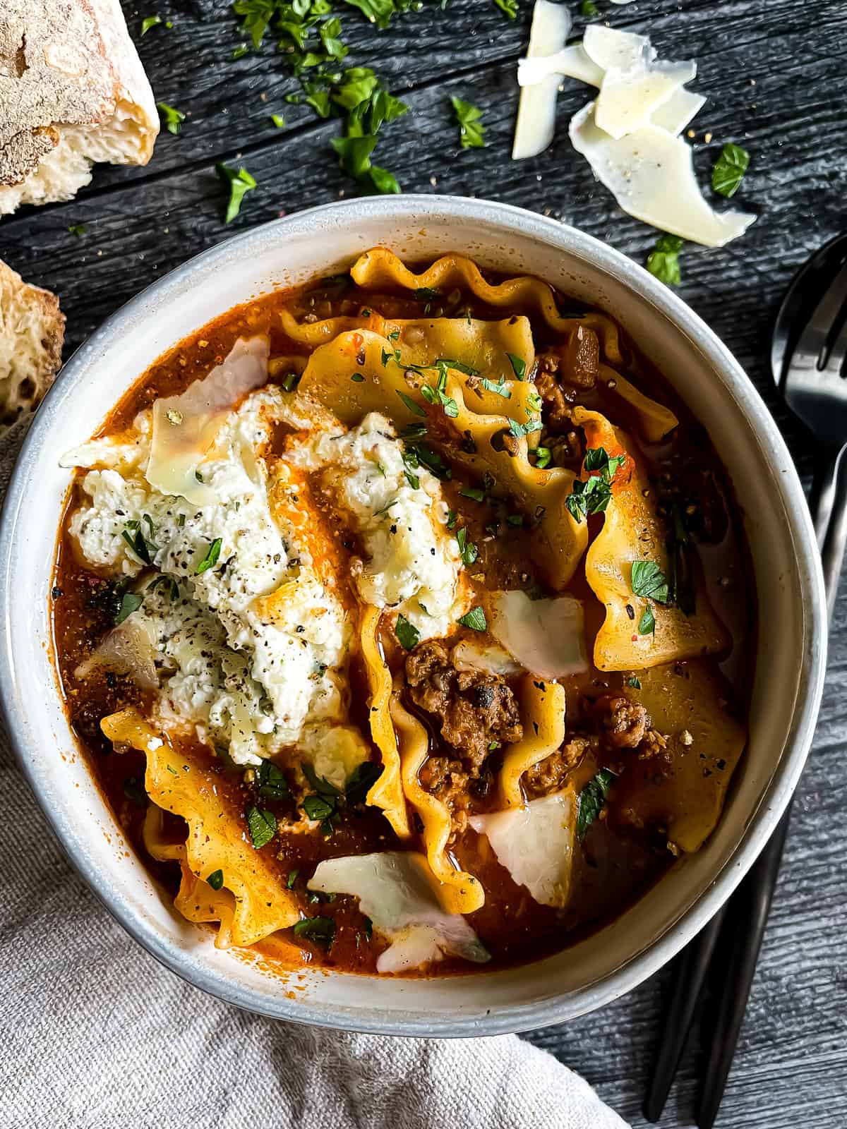 bowl of lasagna soup