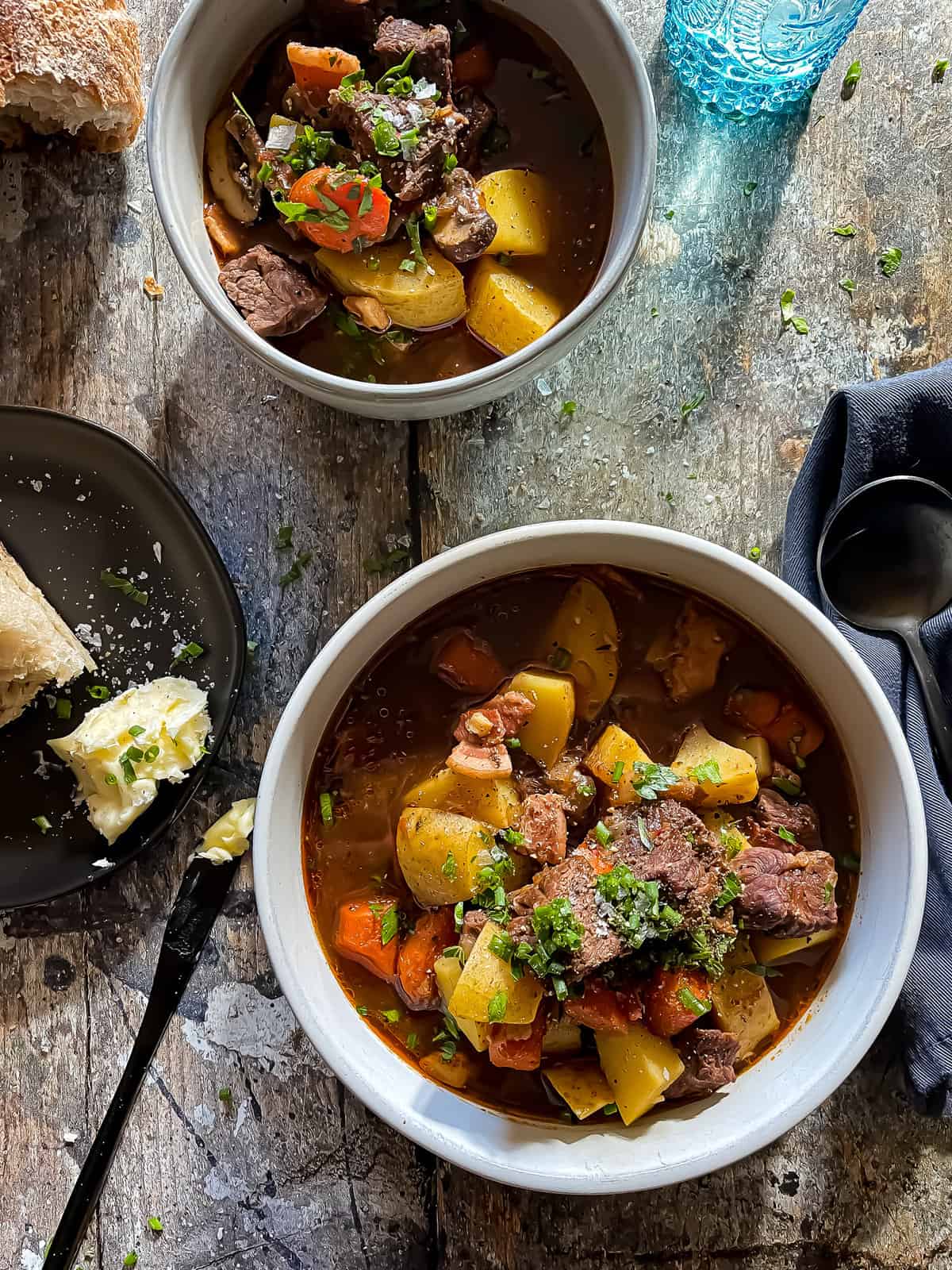 beef stew with crusty bread