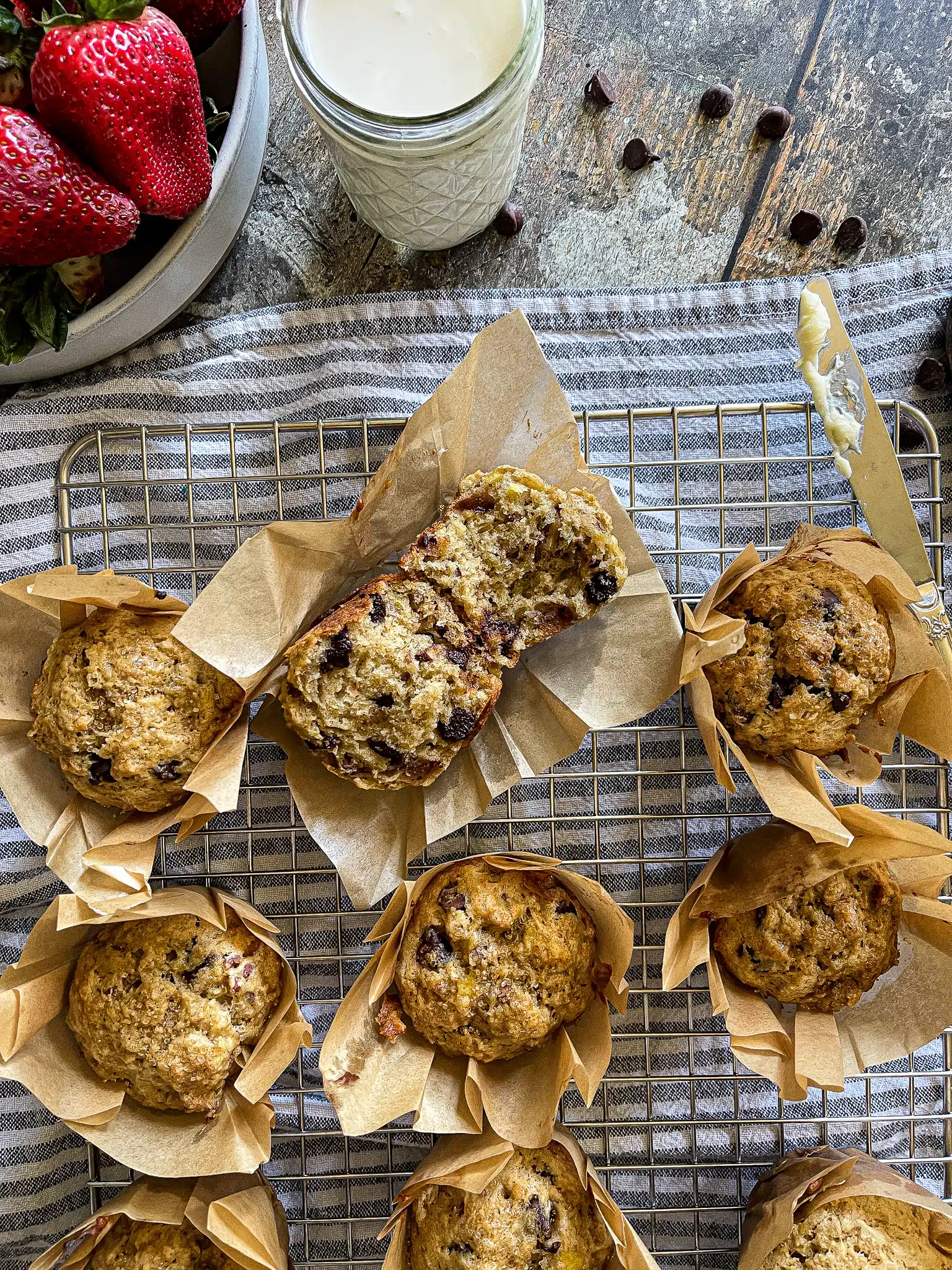 banana nut chocolate chip muffins