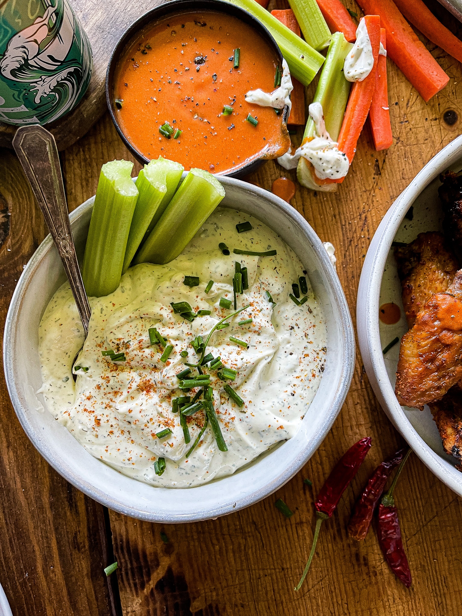 ranch dip with celery 