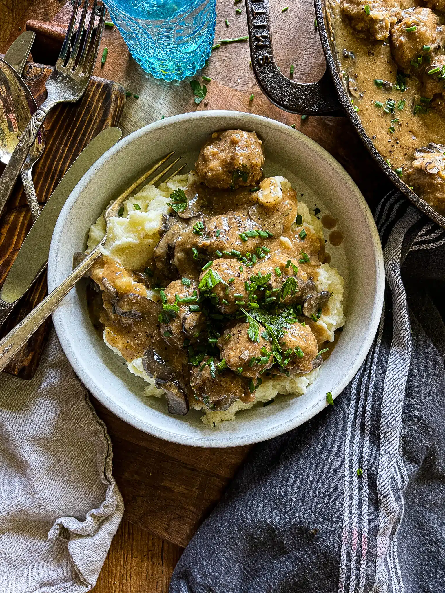 Salisbury Steak Meatballs With Mushroom Gravy