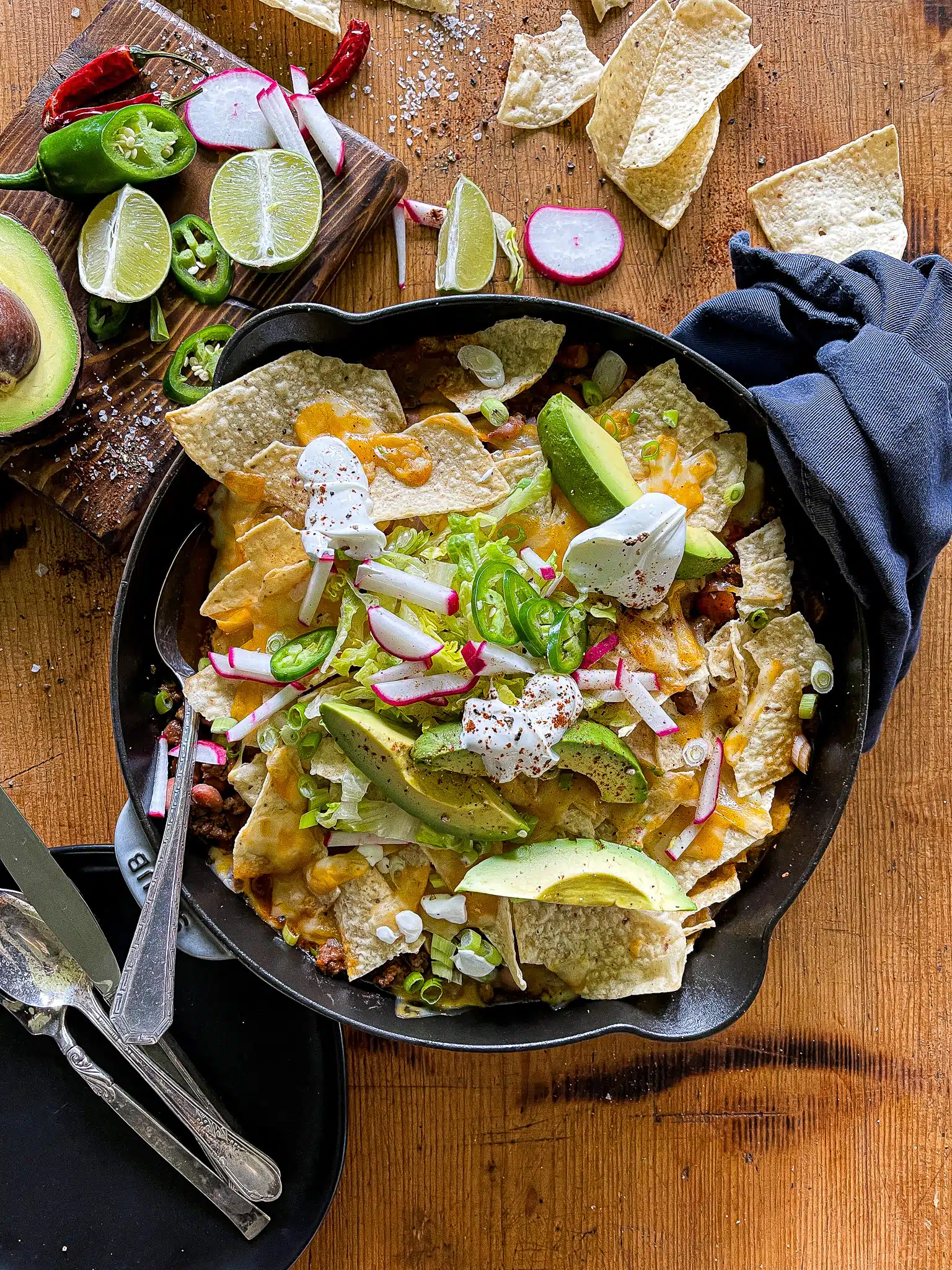 easy taco bake in a cast iron skillet