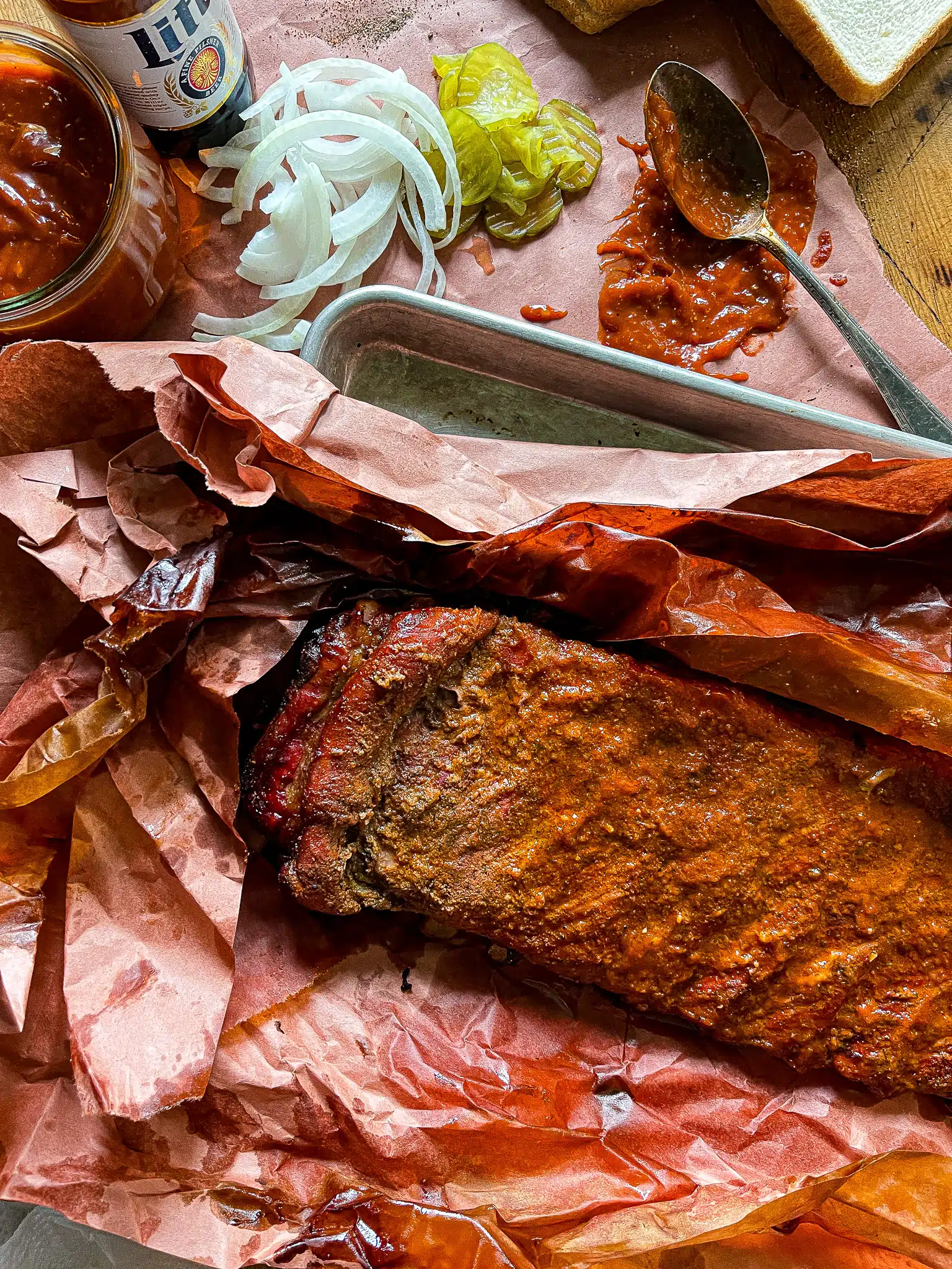 rack of smoked ribs 