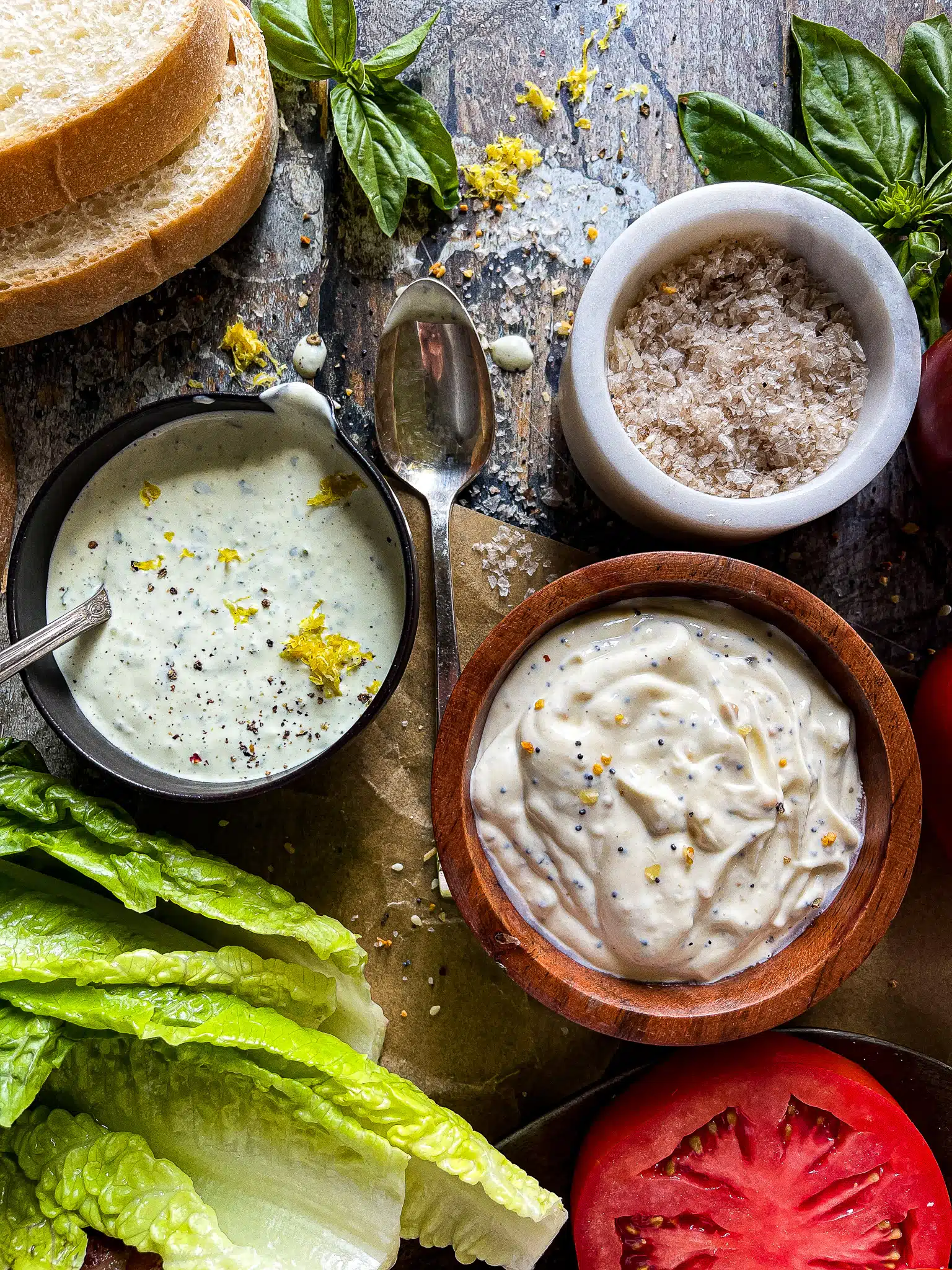 everything bagel spread and basil aioli