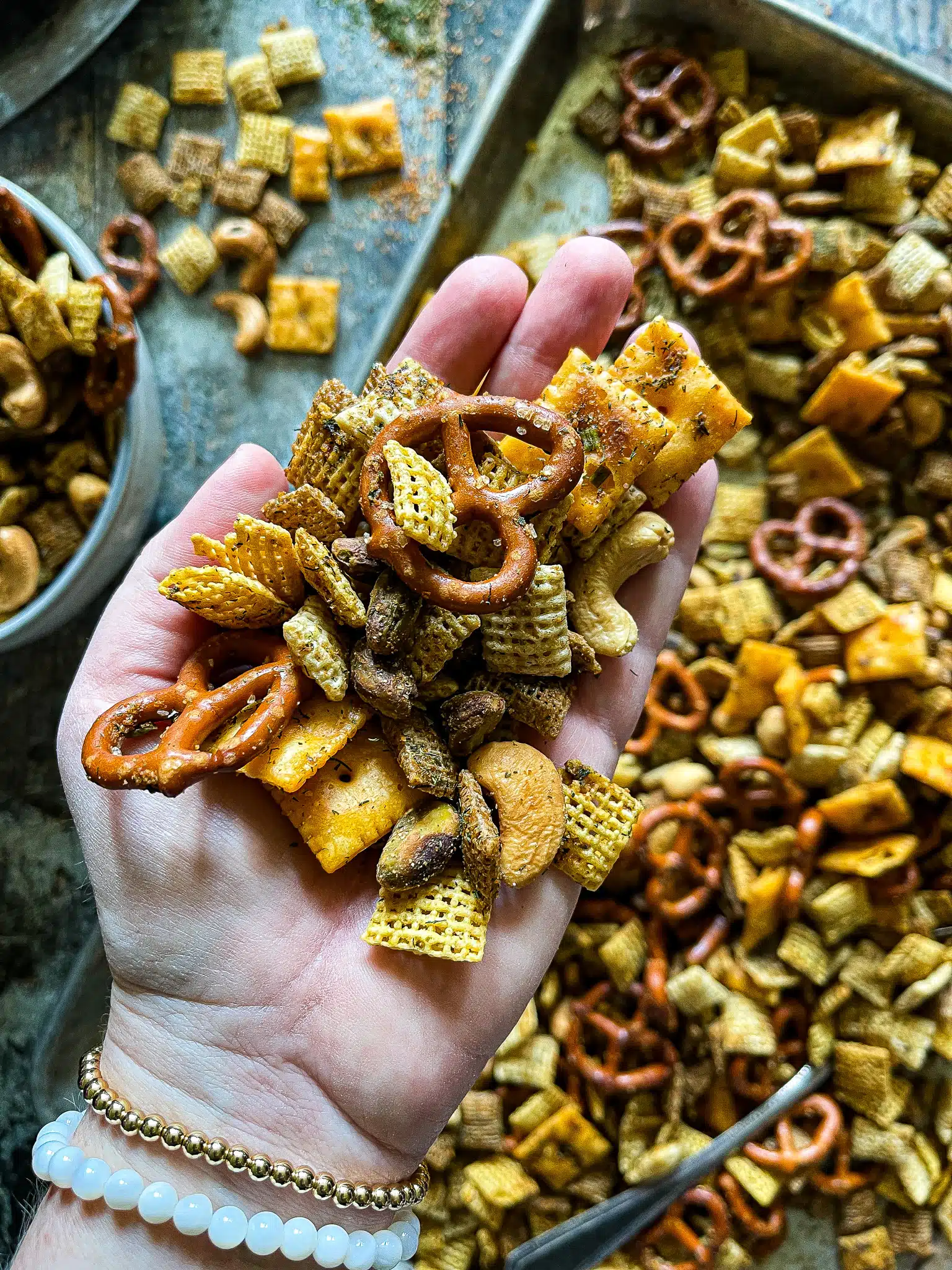 handful of ranch snack mix