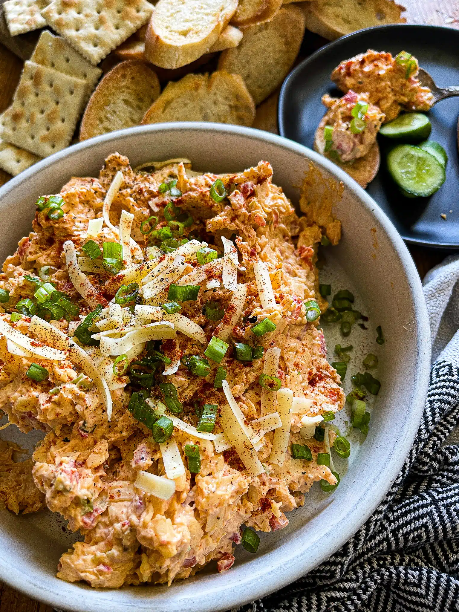 pimento cheese in a serving bowl