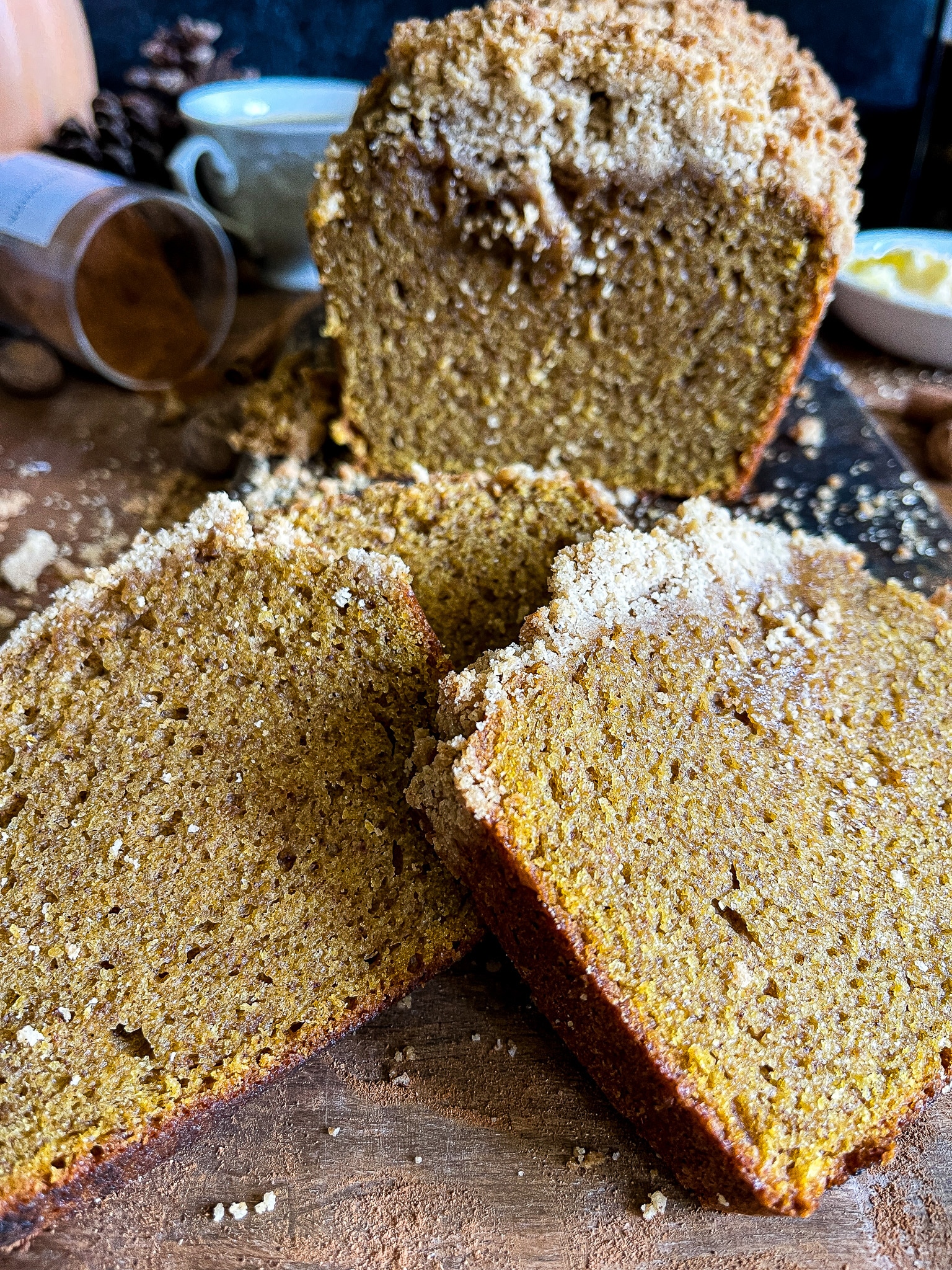 pumpkin bread slices