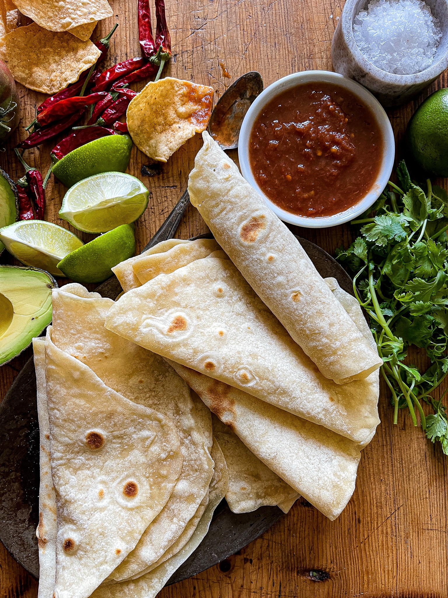 rolled flour tortillas