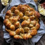 This is a picture of savory pull apart bread in a bundt pan.