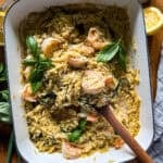lemon shrimp pasta featured image