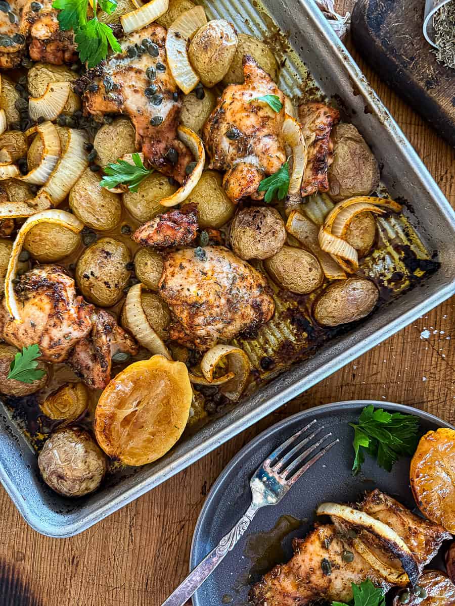 sheet pan with chicken and potatoes