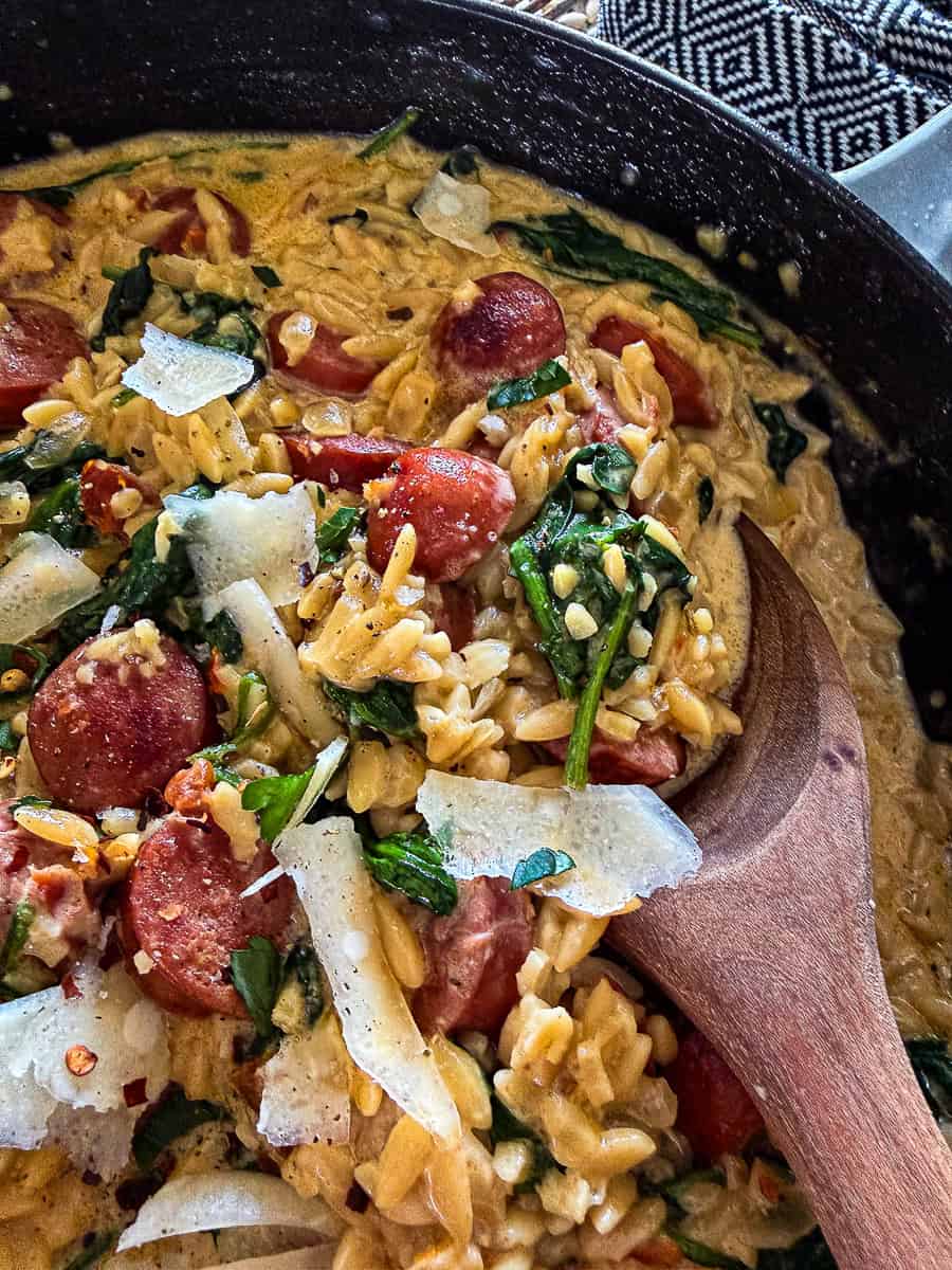 creamy Italian sausage and orzo
