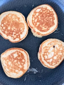 cooked pancakes in a skillet