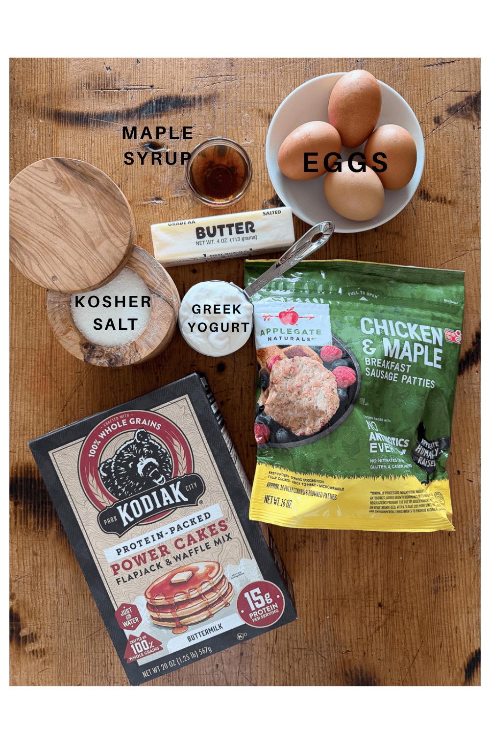 Ingredients for the sausage pancakes recipe
