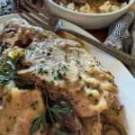 slow cooker smothered pork chops featured image
