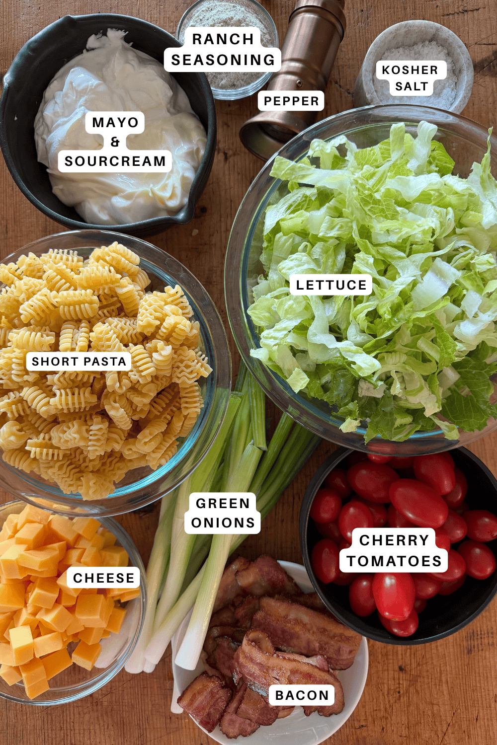 bacon ranch pasta salad ingredients