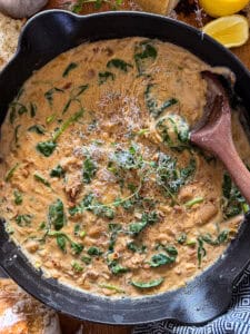 marry me butter beans in a cast iron skillet